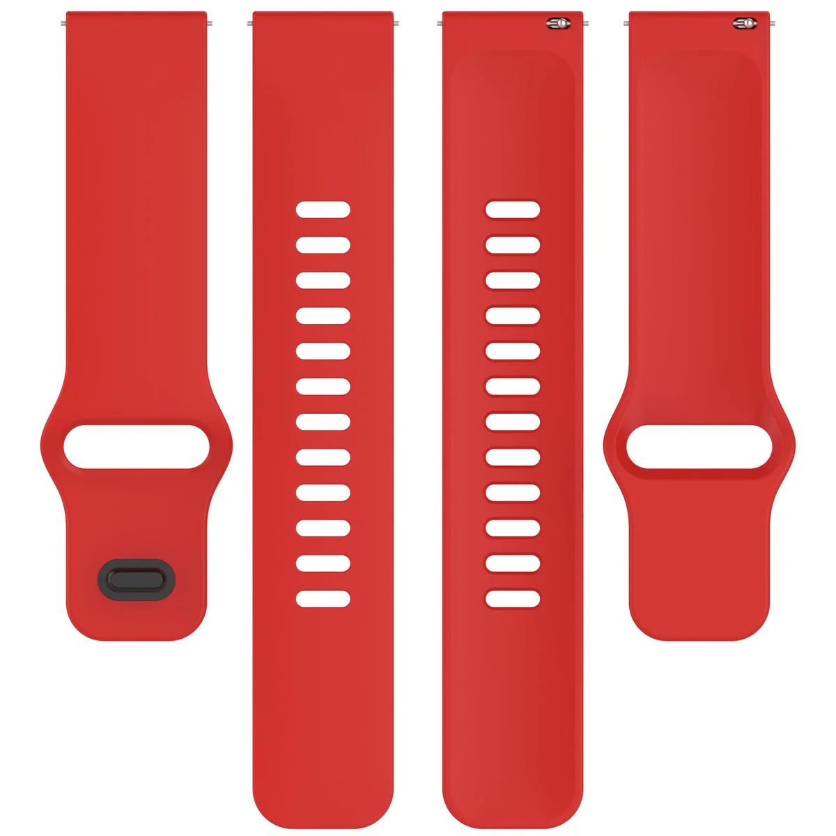 Silikon Armband für Smartwatch, Bizon Strap Watch Silicone Pro H, QuickRelease 22 mm, Rot - Image 6