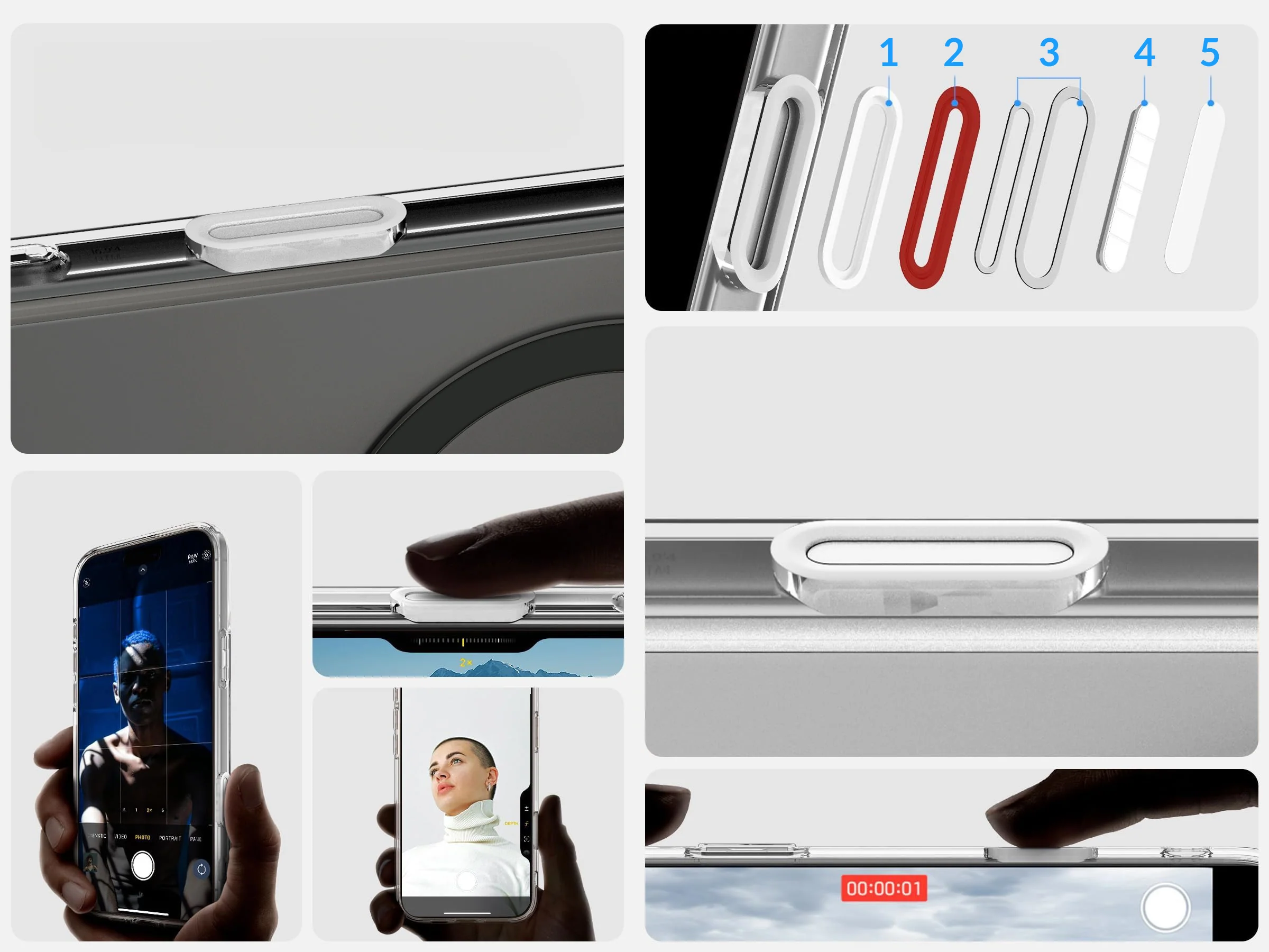 Handyhülle für iPhone 16 Pro, Spigen Ultra Hybrid T Mag (CC) mit MagSafe, Transparent-Grau - Image 11