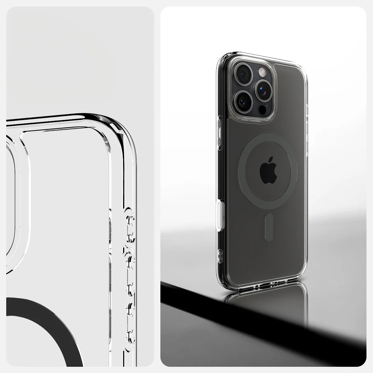 Handyhülle für iPhone 16 Pro, Spigen Ultra Hybrid T Mag (CC) mit MagSafe, Transparent-Grau - Image 12