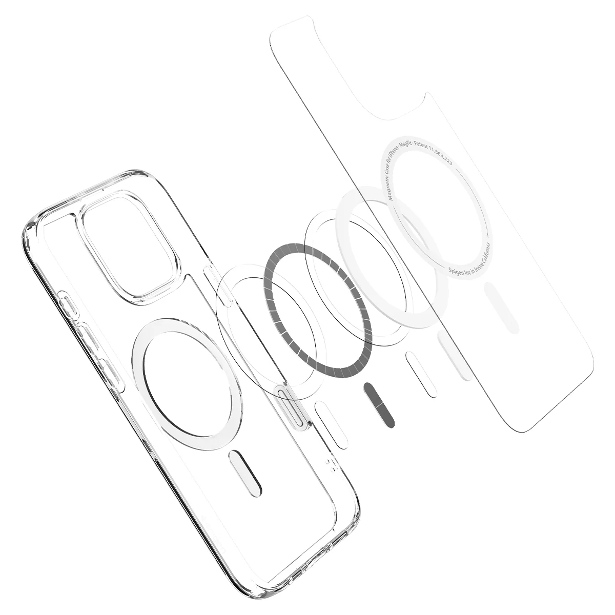 Handyhülle für iPhone 16 Pro, Spigen Ultra Hybrid T Mag (CC) mit MagSafe, Transparent-Grau - Image 9