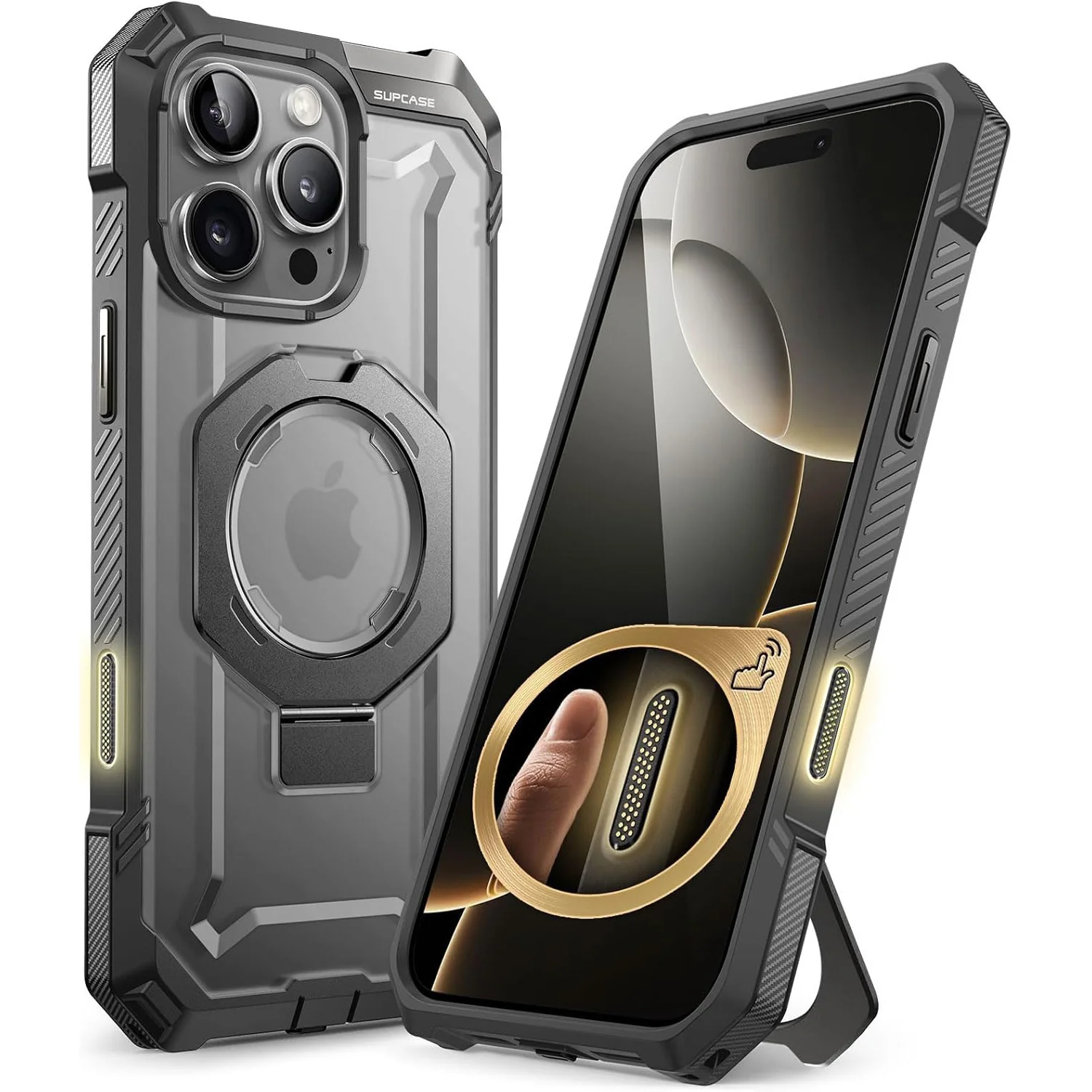 Handyhülle für iPhone 16 Pro, Supcase UB Grip Mag mit MagSafe (CC), Grau-Transparent - Image 11