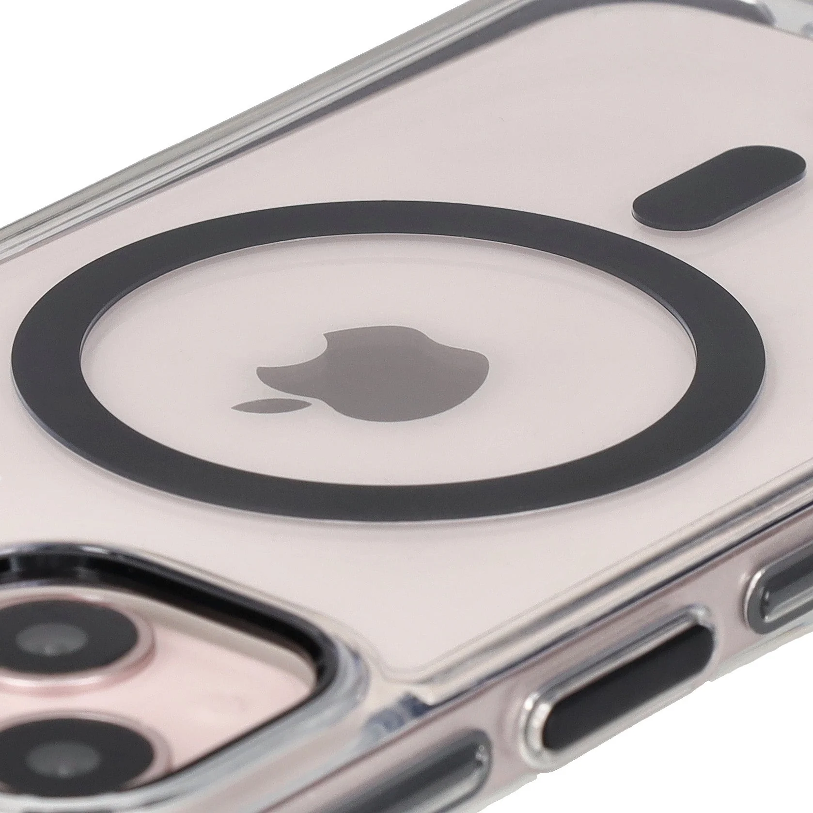 Handyhülle mit Magnetring für iPhone 14/13, Bizon Case Marco, Transparent mit schwarzem Rahmen - Image 3