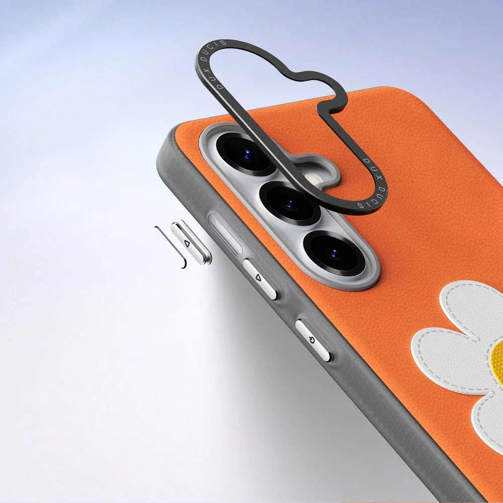 Handyhülle mit Trageband für Galaxy S26, Dux Ducis Luvy, Orange mit Gänseblümchen - Image 6