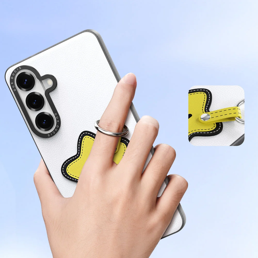 Handyhülle mit Trageband für Galaxy S26, Dux Ducis Luvy, Weiß mit gelbem Stern - Image 4