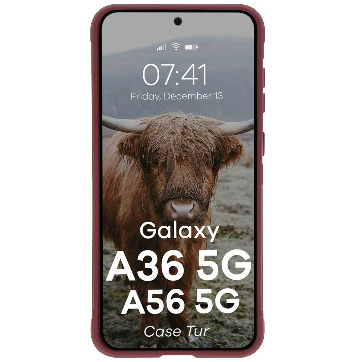 Robuste Handyhülle für Galaxy A36 5G / Galaxy A56 5G, Bizon Case Tur, Burgunderrot - Image 5