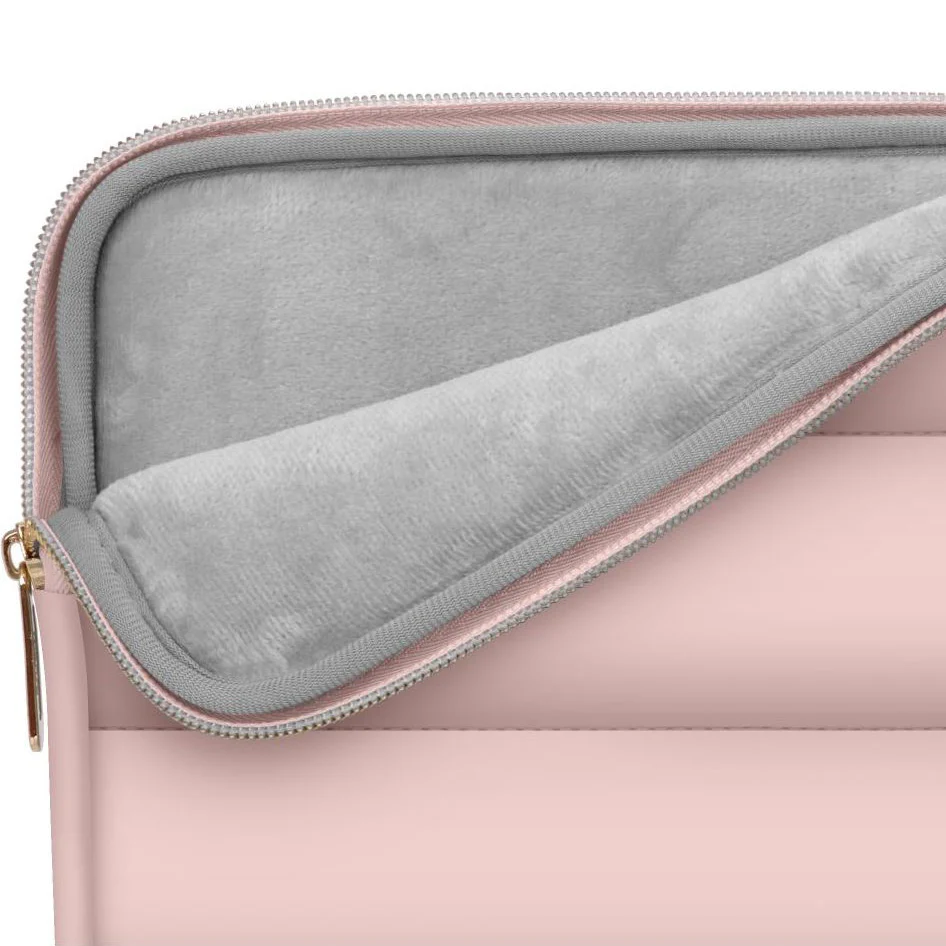 Schutzhülle für Laptop 13" - 14" + kleine Zubehörtasche, Tech-Protect Puffy, Rosa - Image 4