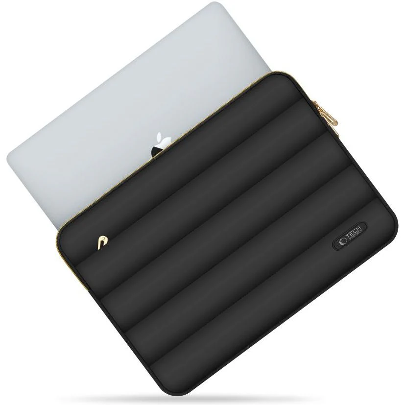 Schutzhülle für Laptop 13" - 14" + kleine Zubehörtasche, Tech-Protect Puffy, Schwarz - Image 3