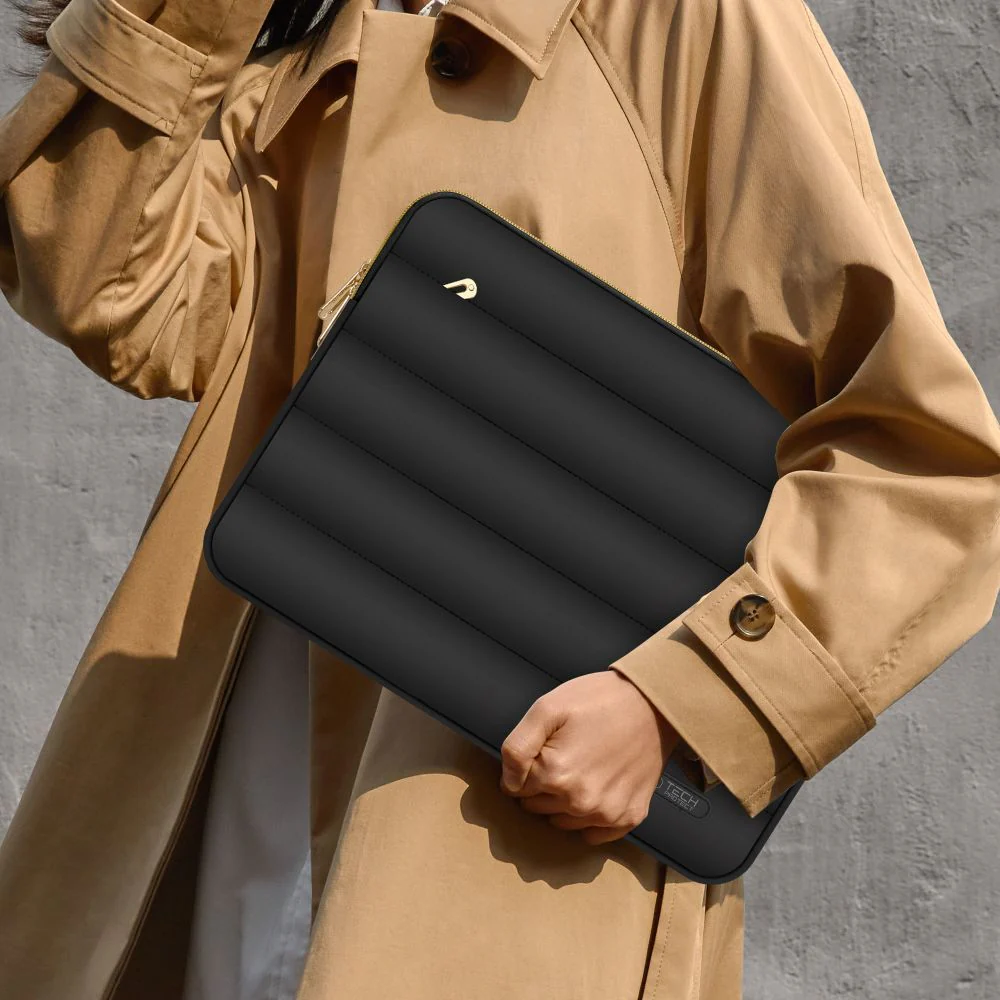Schutzhülle für Laptop 13" - 14" + kleine Zubehörtasche, Tech-Protect Puffy, Schwarz - Image 8