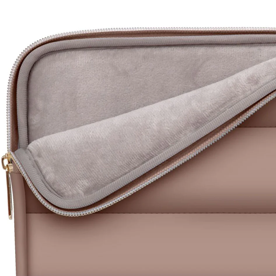 Schutzhülle für Laptop 15" - 16" + kleine Zubehörtasche, Tech-Protect Puffy, Braun - Image 4