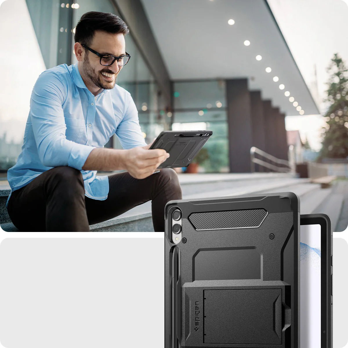 Schutzhülle für Galaxy Tab S10 Plus / S9 Plus, Spigen Tough Armor Pro, Schwarz - Image 15